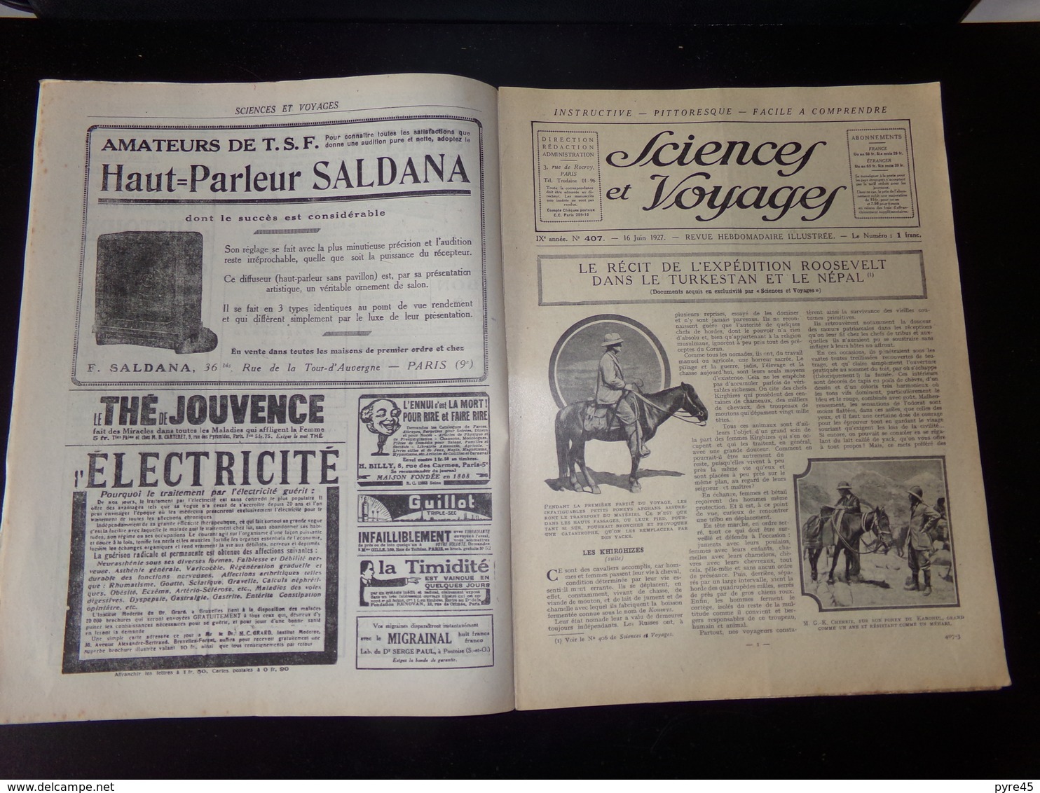 " Sciences Et Voyages " N° 407, Juin 1927, " Sur La Piste Des Ibex " - 1900 - 1949
