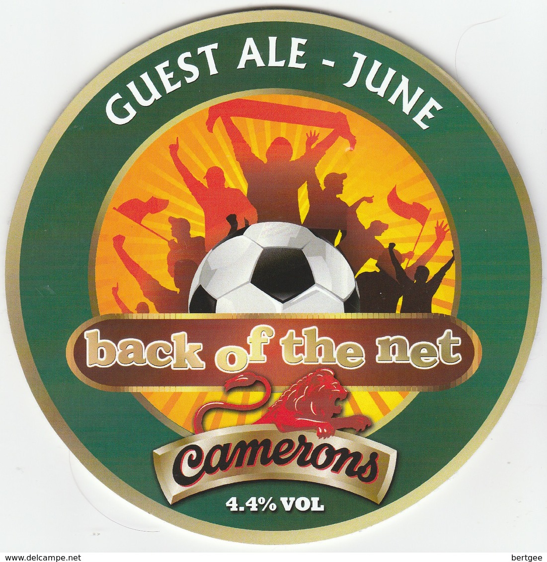 UNUSED - CAMERONS BREWERY (HARTLEPOOL, ENGLAND) - BACK OF THE NET - PUMP CLIP FRONT - Signs