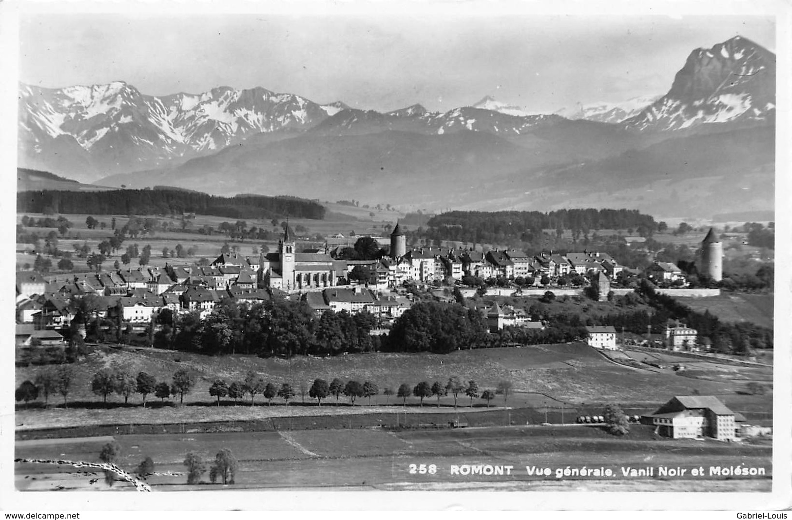 Romont - Vue Générale. Vanil Noir Et Moléson - Romont