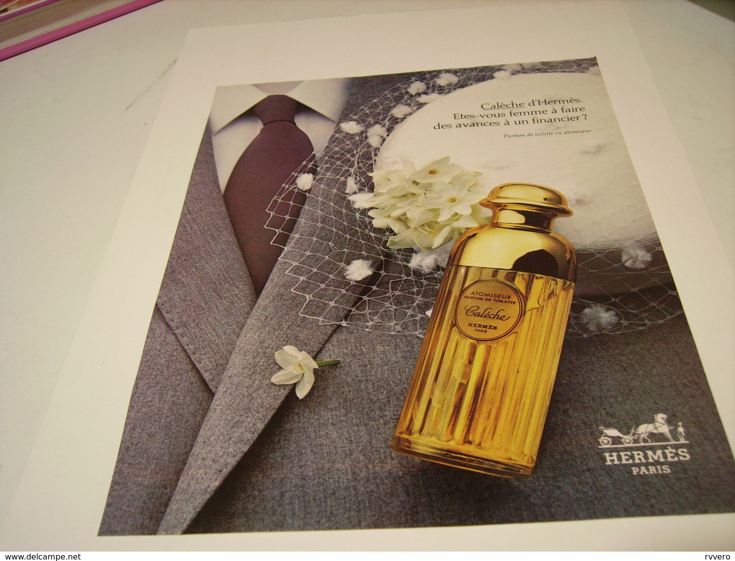 ANCIENNE   PUBLICITE PARFUM CALECHE DE HERMES 1980 - Other & Unclassified