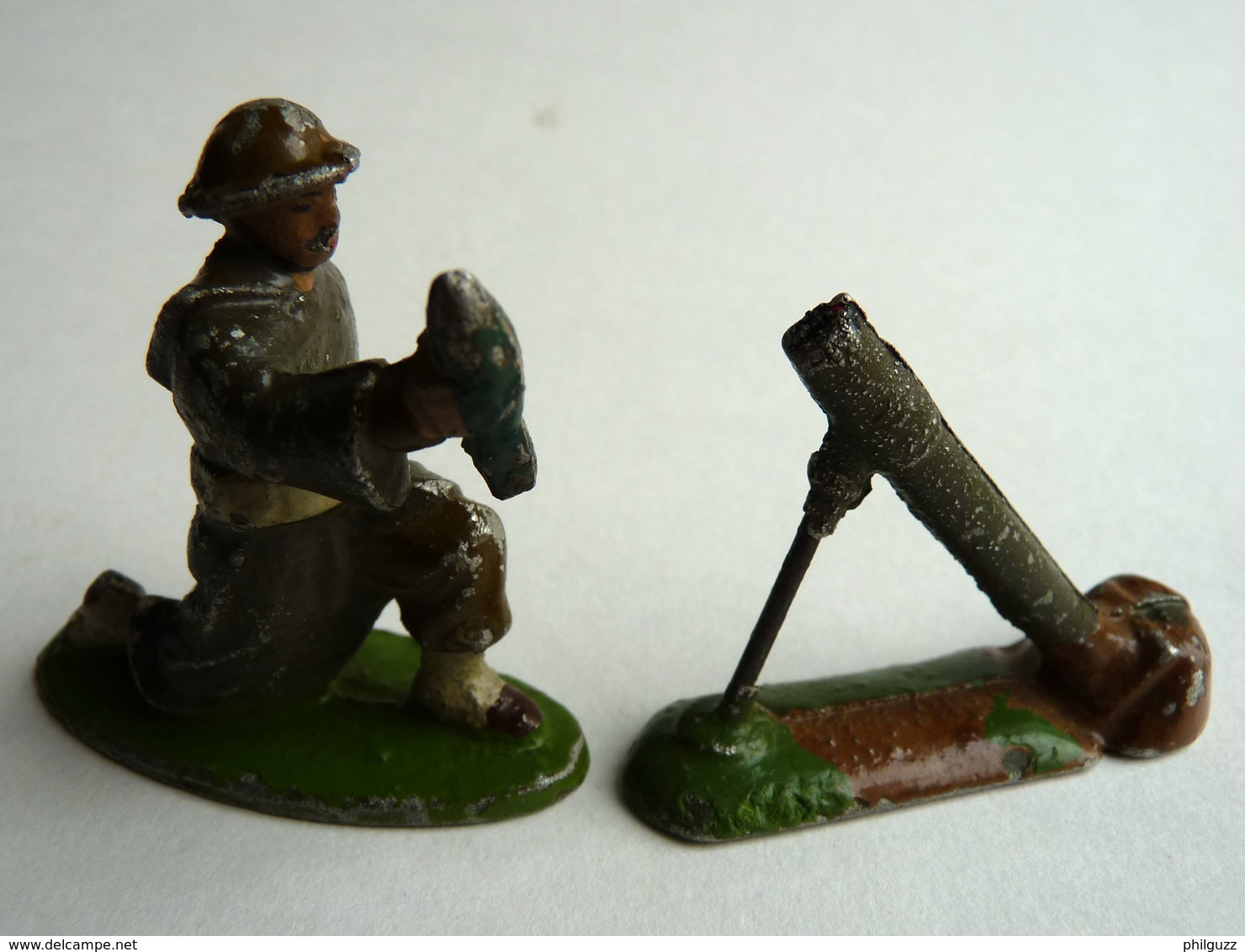 RARE FIGURINE QUIRALU  SOLDAT ANGLAIS AVEC MORTIER TABOR GOUMIER - ALUMINIUM SOLDAT (2) - Quiralu