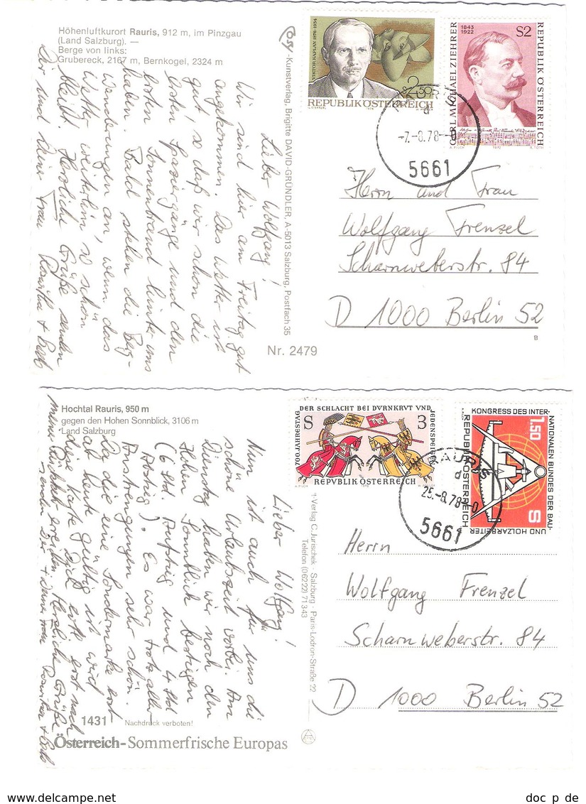 Österreich - 2 AK - Rauris Im Pinzgau - Ortsansichten - Nice Stamps - Briefmarken - Rauris