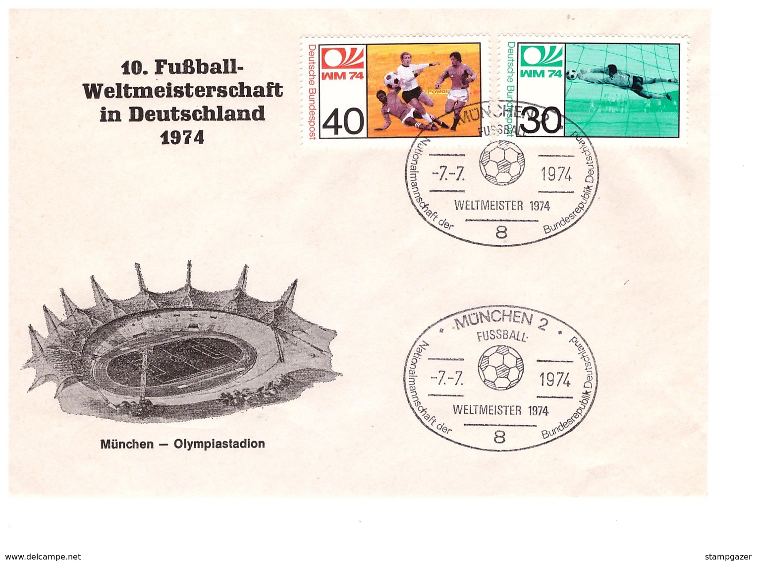 GERMANY 1974 World Cup Champion Special Cover - 1974 – Germania Ovest
