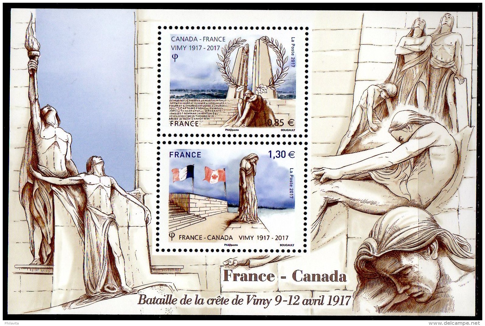 2017 France - WW I 100. Years Of Arras / Vimy Battle - Joint With Canada - MS - MNH** Mi B 358 - Unused Stamps