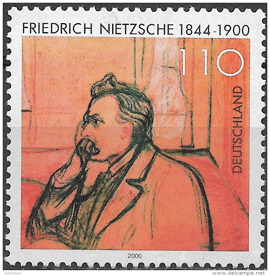 GERMANY 2000 Death Centenary Of Friedrich Nietzsche (philosopher) - 110pf Nietzsche (Edvard Munch) MH - Neufs