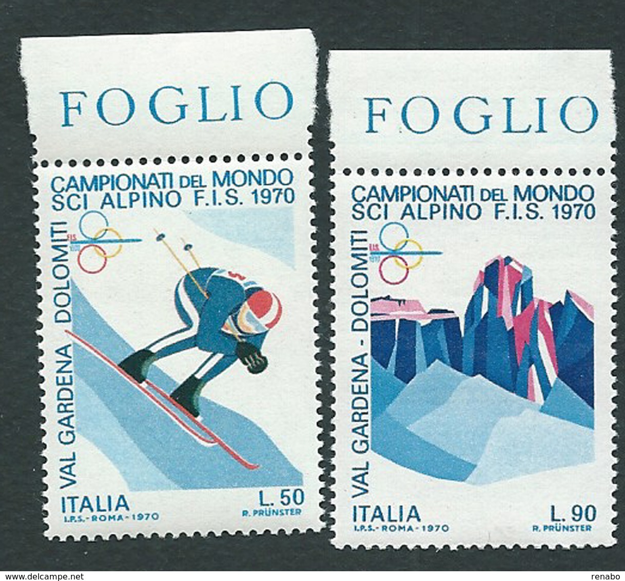 Italia, Italy, Italien, Italie 1970; Campionati Mondiali Di Sci Alpino. Serie Completa Di Bordo. - Sci