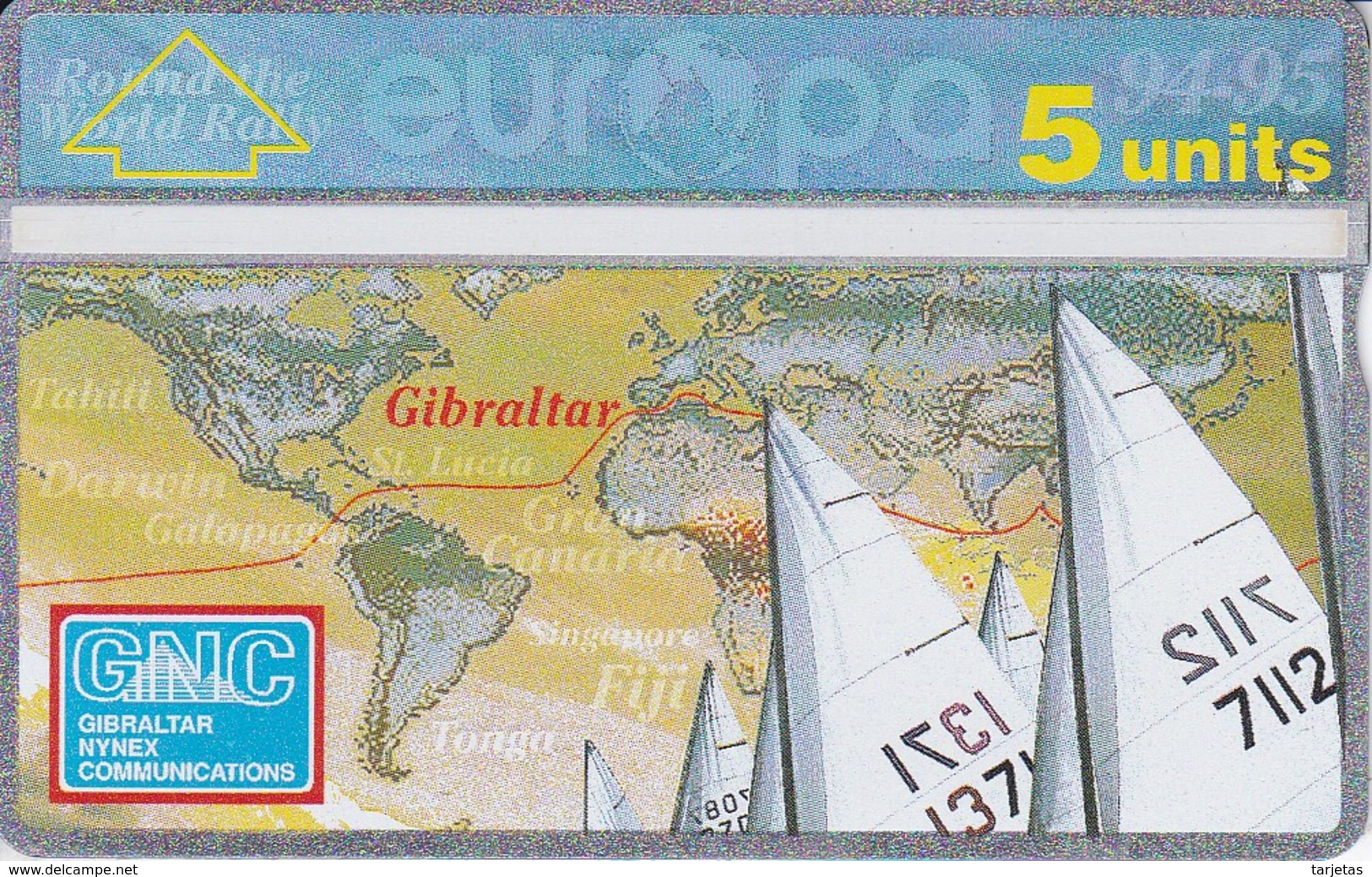 Nº 34 TARJETA DE GIBRALTAR DE INTERNATIONAL SPORTS - YACHTING) NUEVA-MINT - Gibilterra