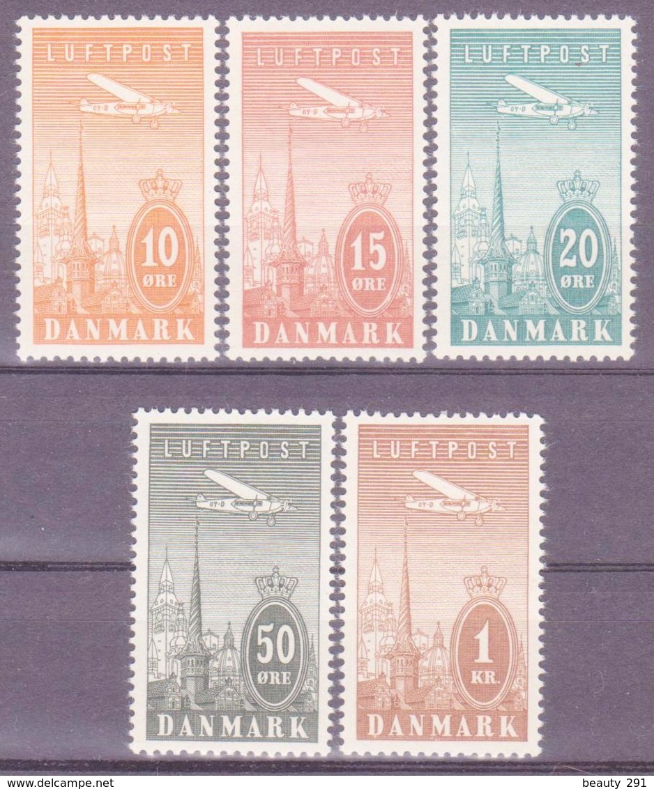 Denmark 1934. Air Mail. Michel 217-21. MNH(**) VF - Neufs