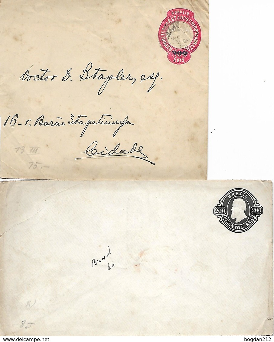 2 Umschlag, 100/200 Und 200 Reis, BRAZIL - Lettres & Documents