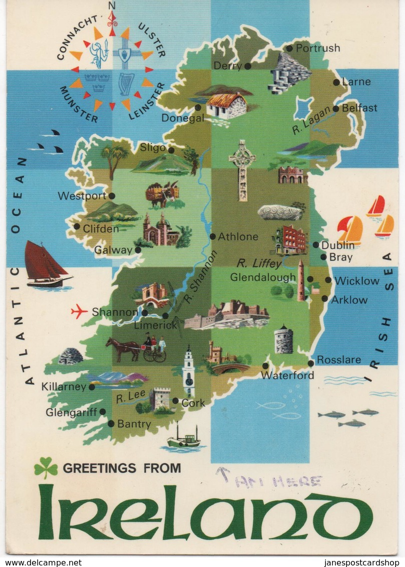 MAP OF IRELAND 1977 - Postally Used - Other & Unclassified