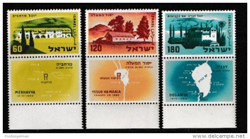 ISRAEL, 1959, Mint Never Hinged Stamp(s), Settlements,  SG 170-172,  Scan 17051, With Tab(s) - Ongebruikt (met Tabs)