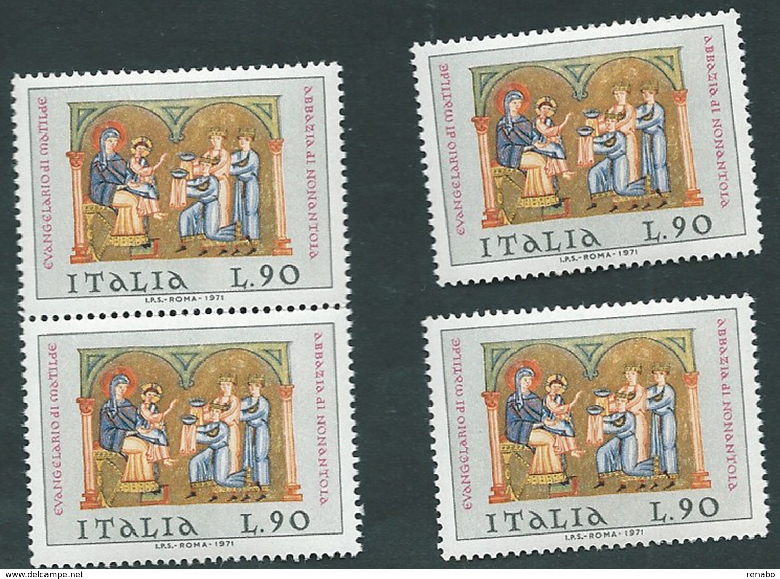 Italia 1971; Natale Da Lire 90; Quattro Valori. - 1971-80:  Nuovi