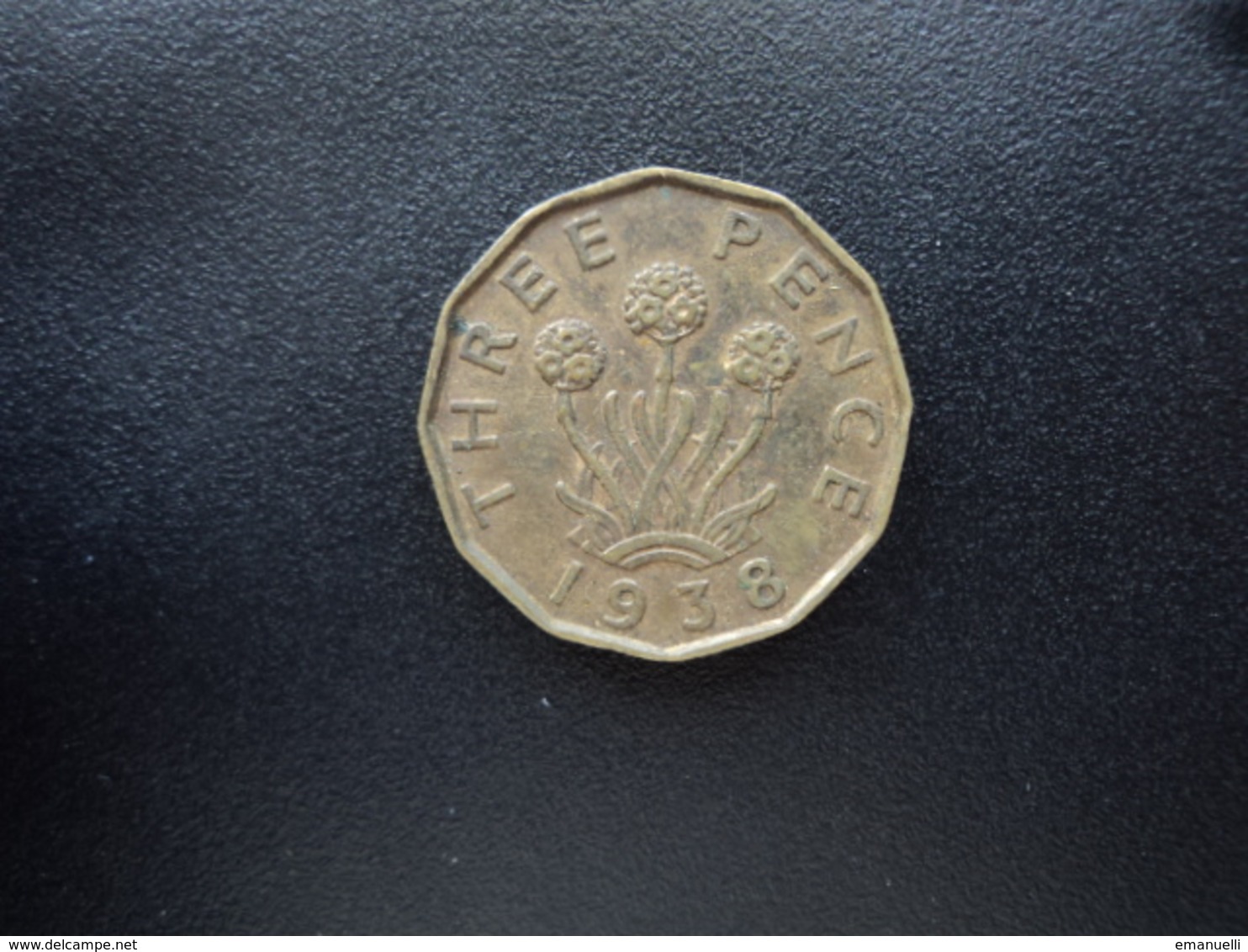 ROYAUME UNI : 3 PENCE  1938    KM 849      TTB - F. 3 Pence