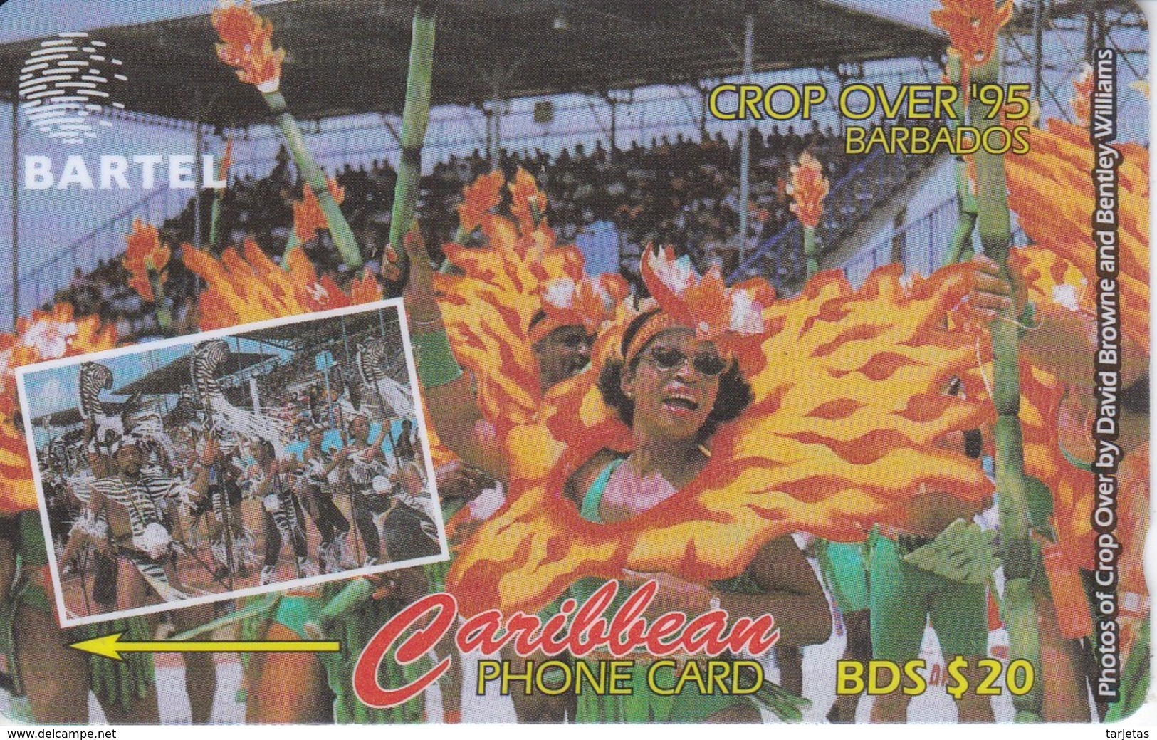 TARJETA DE BARBADOS DE CROP OVER 95 ( 92CBOA) CARNAVAL - Barbados