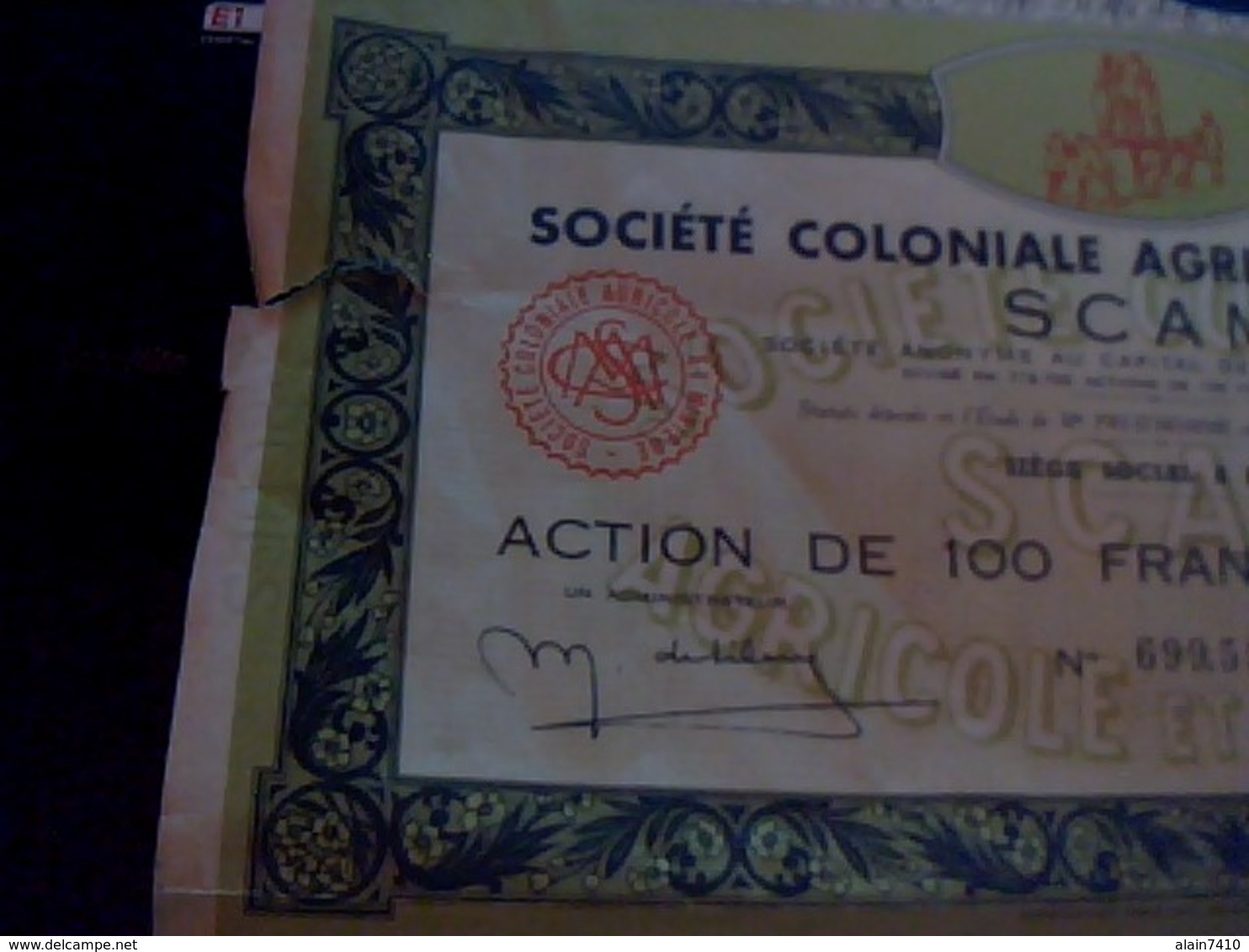 Vieux Papier  Action  Société  Le  Tissage  A Palette Libre Certificat Provisoire D Actions  De 100 Francs Annee D1913 - Textile
