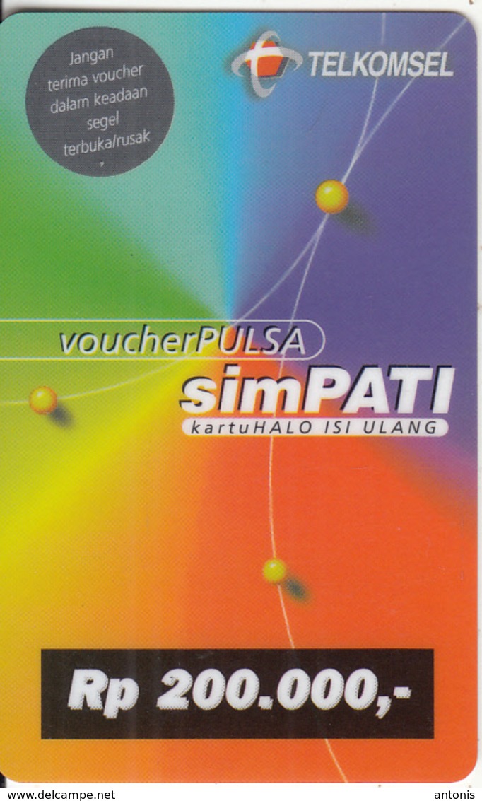 INDONESIA - Telkomsel Prepaid Card Rp 200000(plastic), Exp.date 31/12/99, Used - Indonesia