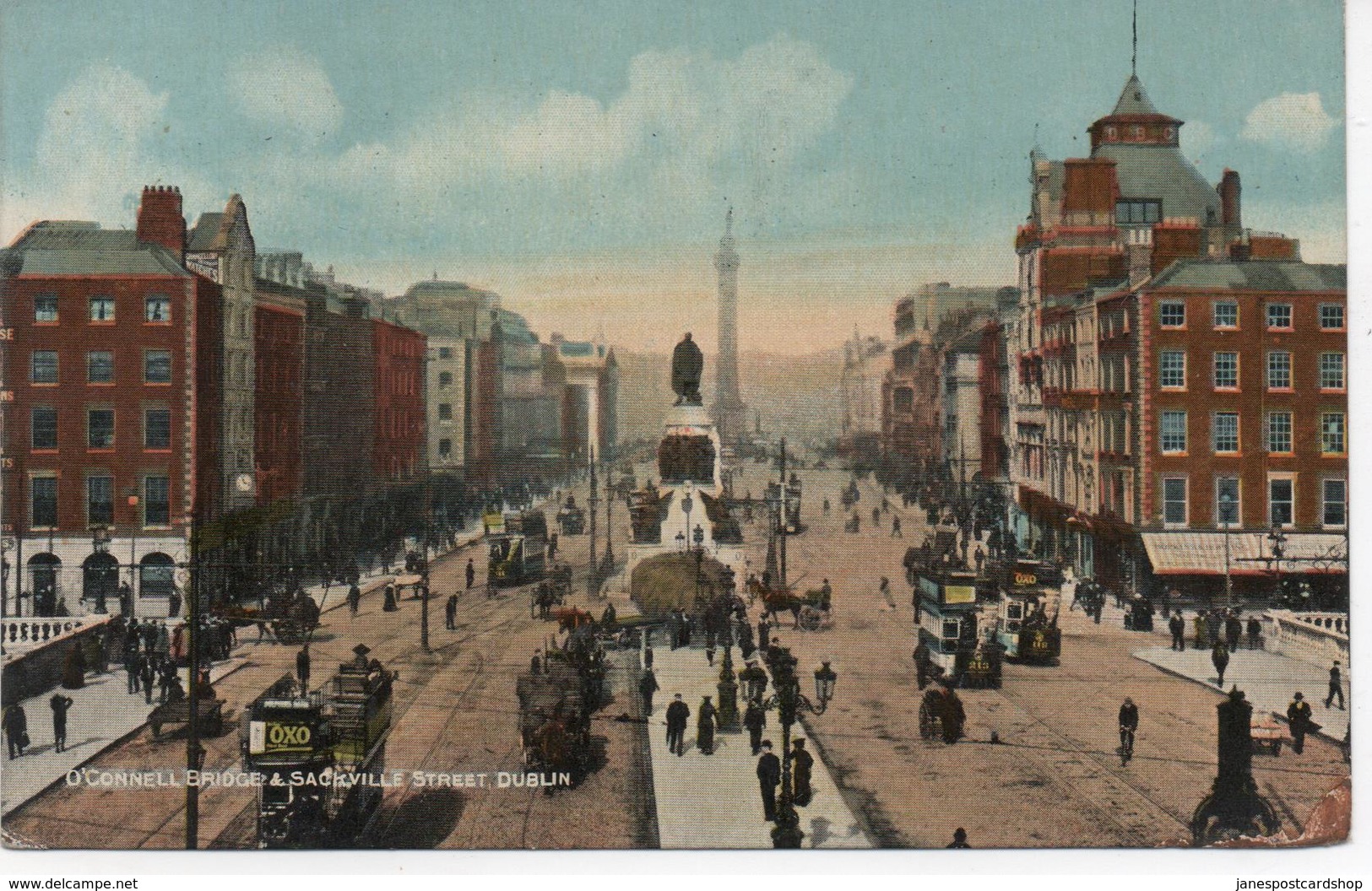 O CONNELL BRIDGE & SACKVILLE STREET DUBLIN - SLOGAN POSTMARK GROW MORE WHEAT - Dublin