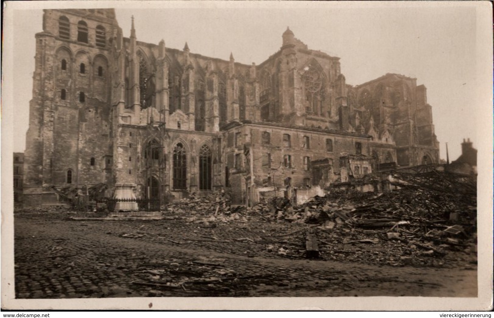 ! [02] Foto, Photo, Saint Quentin, Eglise, Kirche, 1918, 1.Weltkrieg, Guerre, Echtfotokarte, Aisne, Frankreich, France - Saint Quentin