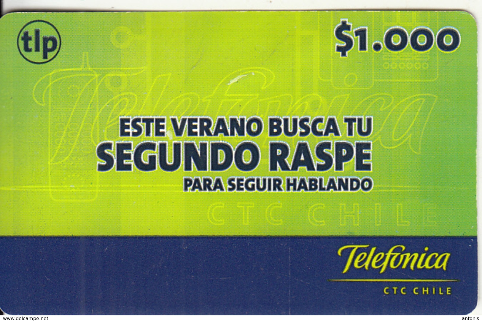 CHILE - Telefonica Prepaid Card $1000, Exp.date 27/12/04, Used - Chili