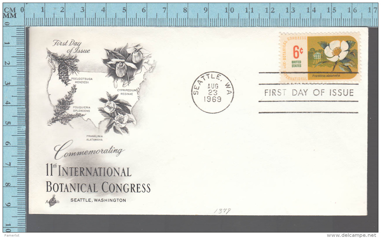 USA Envelope - FDC 1969 - Image = 11 Th International Botanical Congress, Franklinia  -  6&cent;  Stamp - 1961-1970