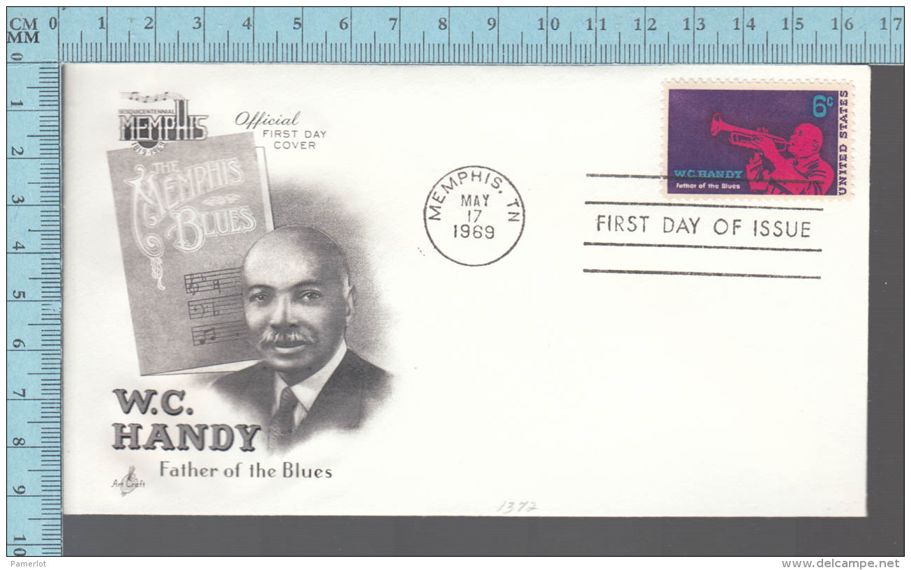 USA Envelope - FDC 1969 - Image = W.C. Handy Father Of The Blues , The Memphis Blues  - 6&cent;  Stamp - 1961-1970