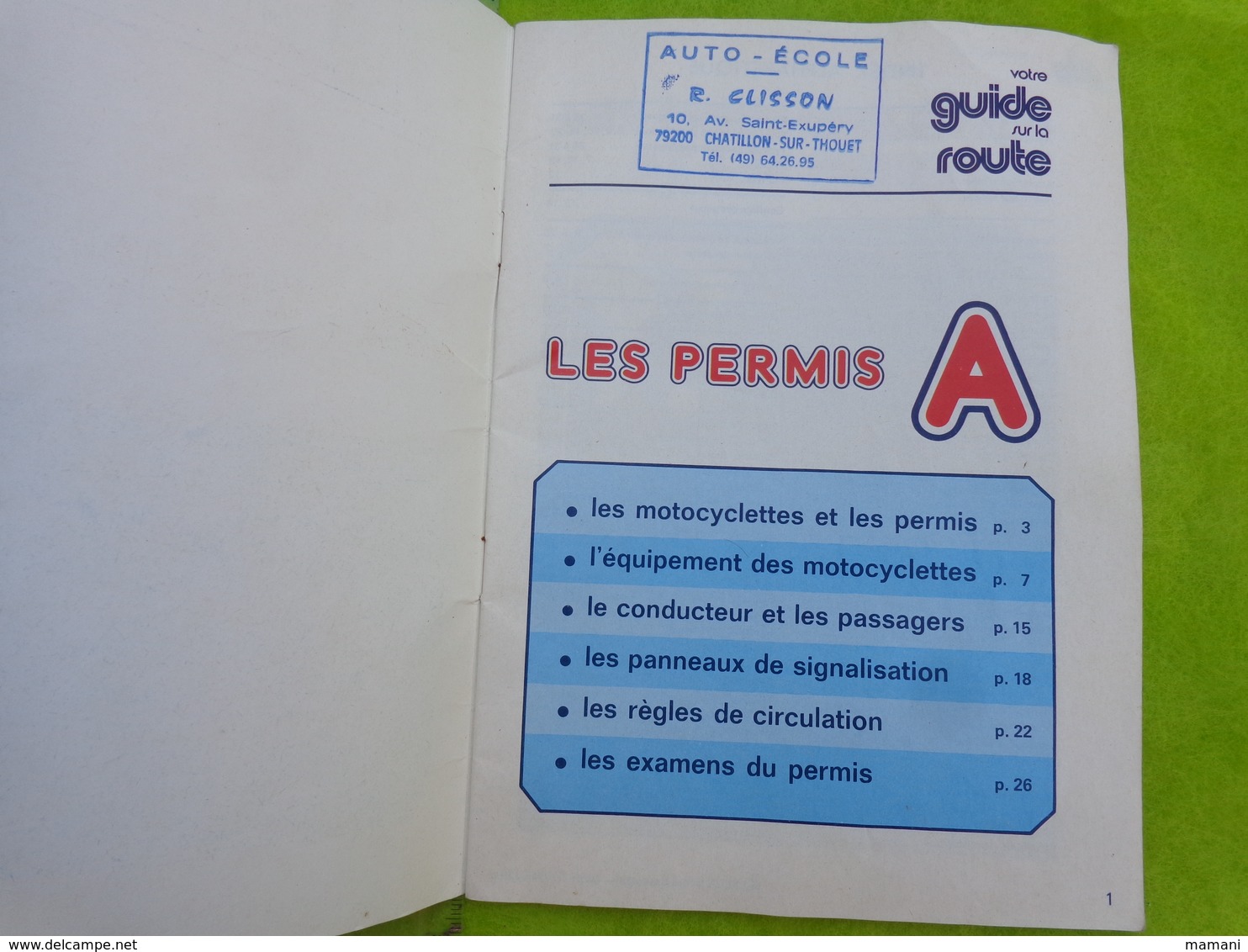 Les Permis Moto Side Car +couverture Seule Auto Ecole Colineau Mansle-voiture Ancienne 403 Sous Reserve - Non Classificati