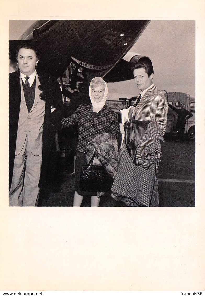 CPM - Frederico Fellini Gulieta Massina Et Marcello Mastroianni - 13 Avril 1960 - Photographe Photo Star 136 Air France - Artiesten