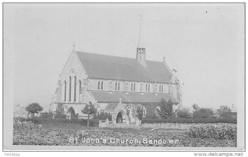 ( CARTE PHOTO / REAL PHOTO ) ENGLAND - ISLE DE WIGHT - SANDOWN : St John's Church - Format CPA  Royaume Uni - Sandown