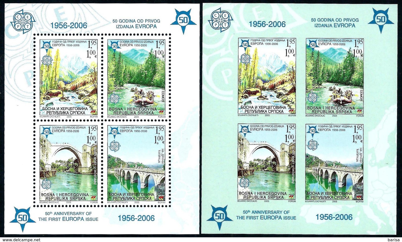 Bosnia And Herzegovina (Rep.Srpska) 2005: 50th Anniversary Of The First EUROPA Stamps;  2 S/s ** MNH - 2006