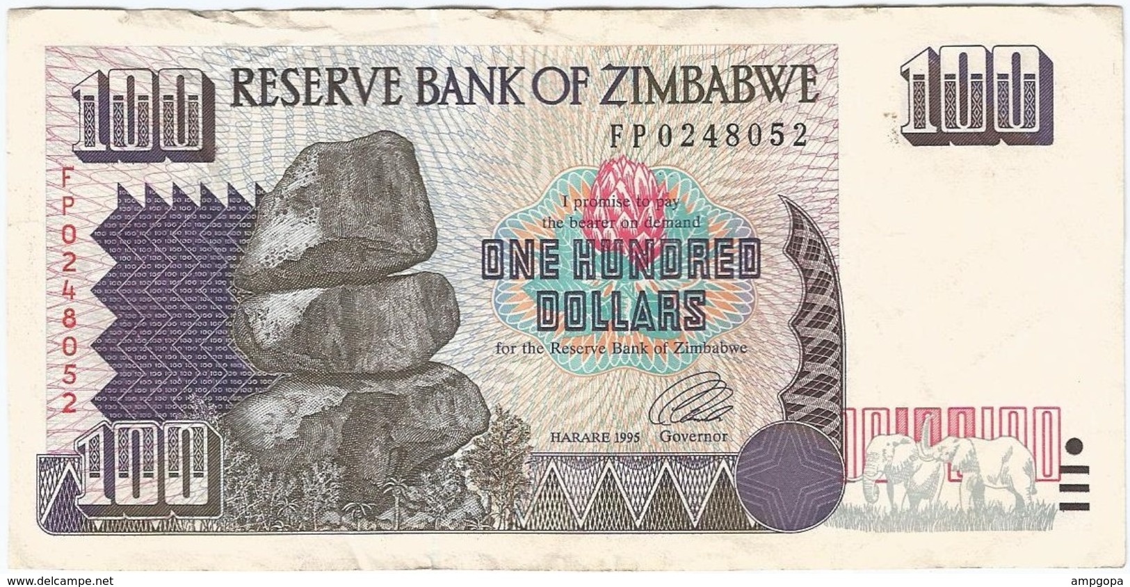 Zimbabue - Zimbabwe 100 Dollars 1995 Pick 9a Ref 1760 - Zimbabwe