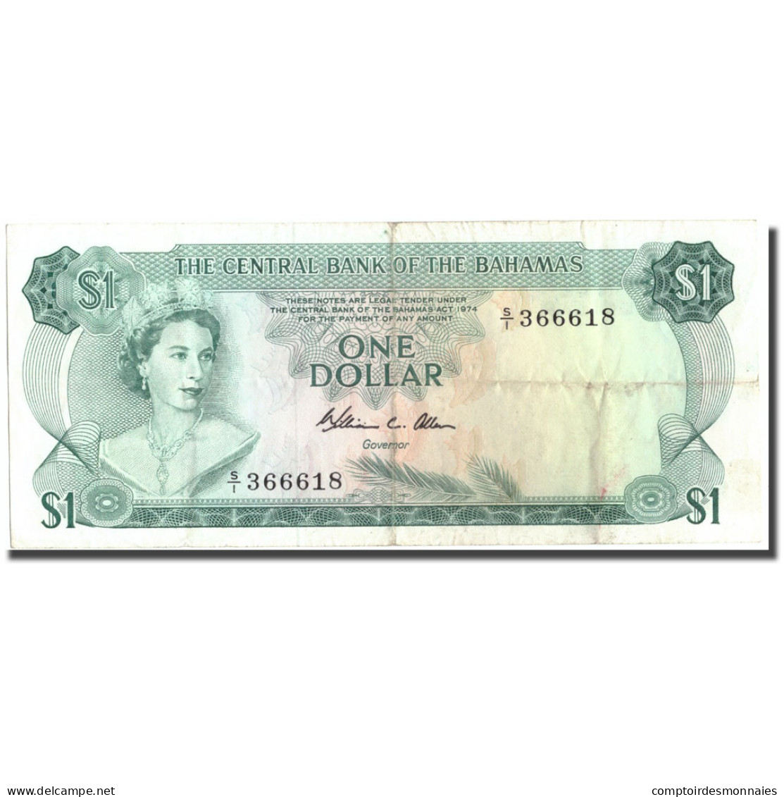 Billet, Bahamas, 1 Dollar, 1974, KM:35b, TTB - Bahamas