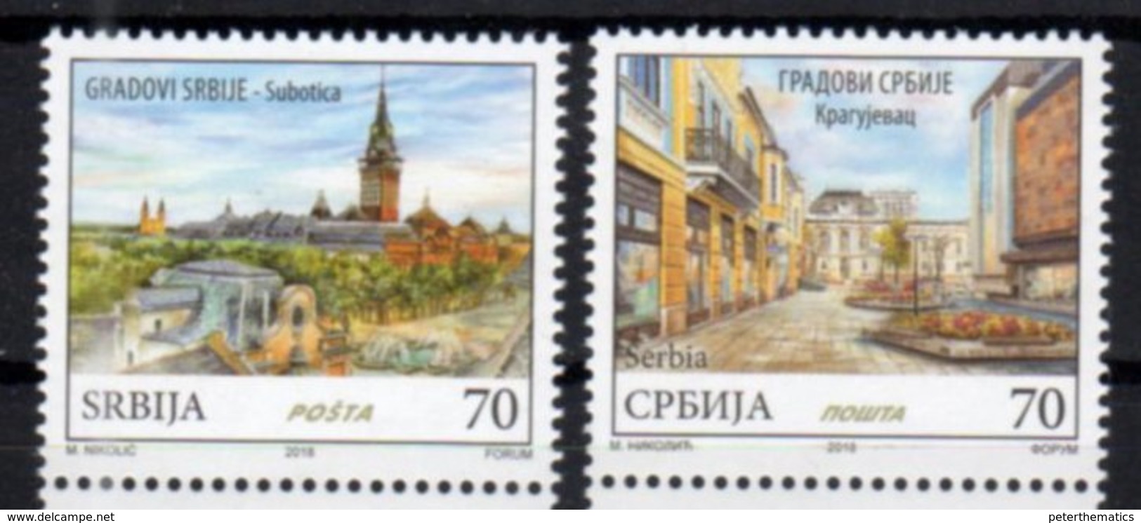 SERBIA , 2018, MNH, CITIES, SUBOTICA, CHURCHES, 2v - Geography