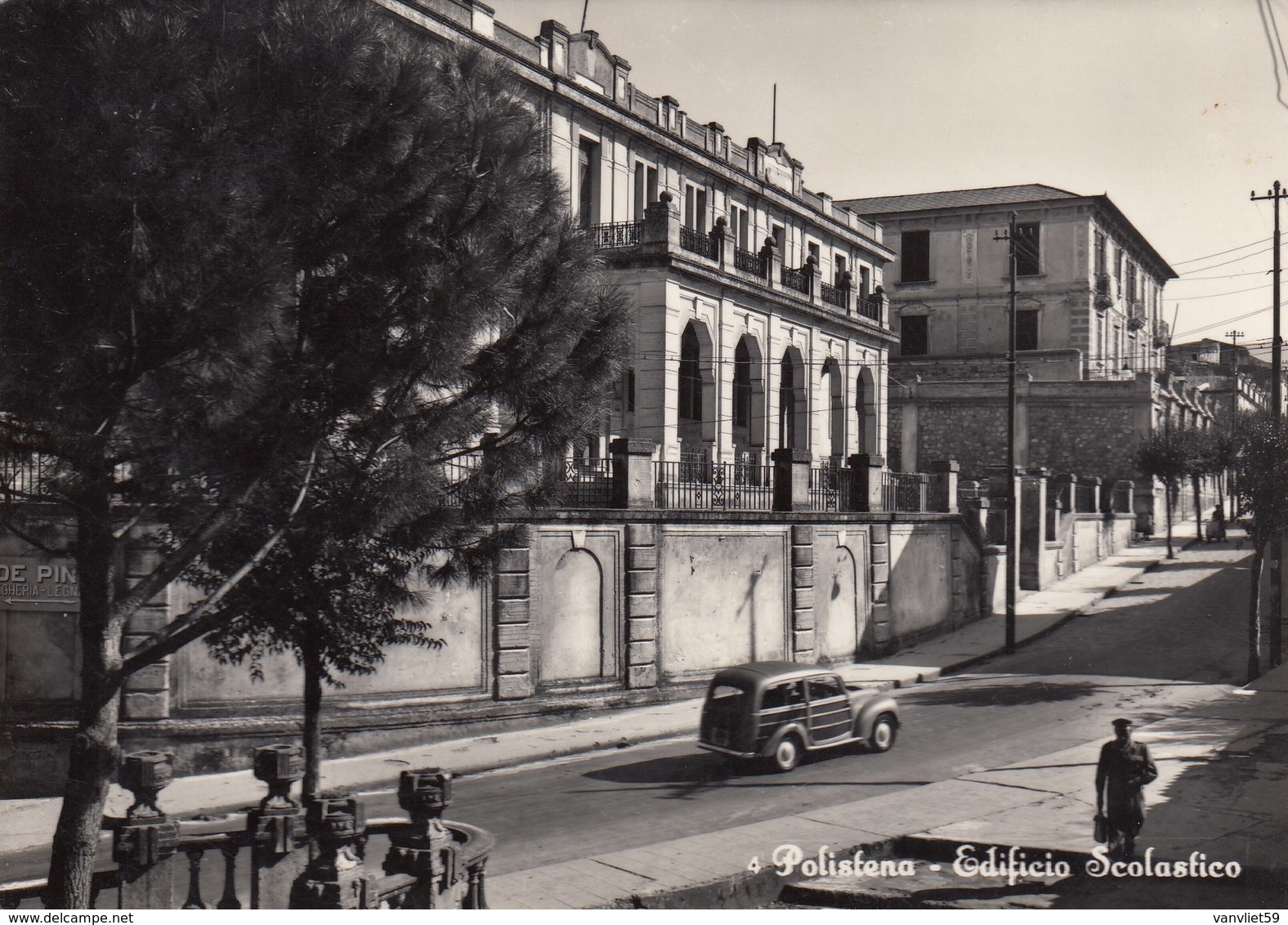 POLISTENA-REGGIO CALABRIA-EDIFICIO SCOLASTICO-CARTOLINA VERA FOTOGRAFIA-VIAGGIATA IL 24-8-1959 - Reggio Calabria