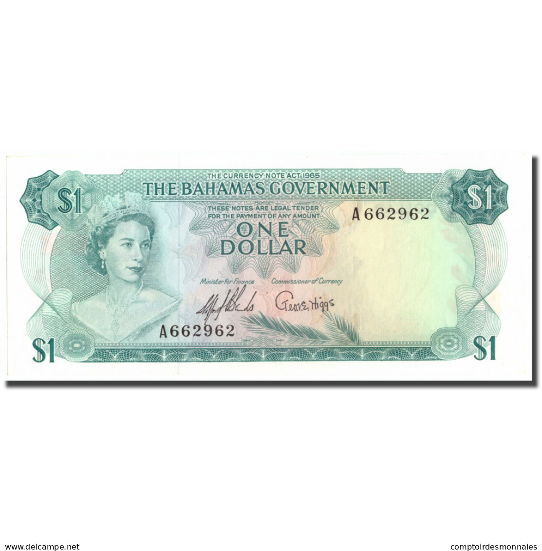 Billet, Bahamas, 1 Dollar, 1965, KM:18a, SPL - Bahamas