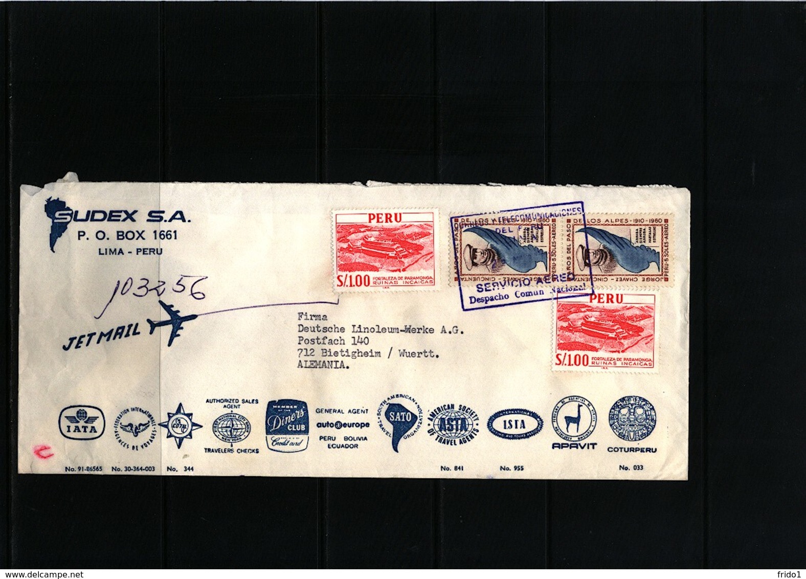 Peru Interesting Airmail Registered Letter - Peru
