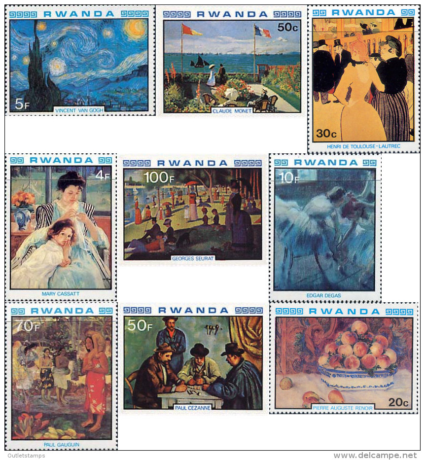 Ref. 56546 * NEW *  - RWANDA . 1980. IMPRESSIONIST PAINTINGS. PINTURAS DEL IMPRESIONISMO - Unused Stamps