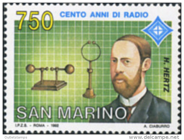 Ref. 141436 * NEW *  - SAN MARINO . 1992. 100 AÑOS DE RADIO - Unused Stamps