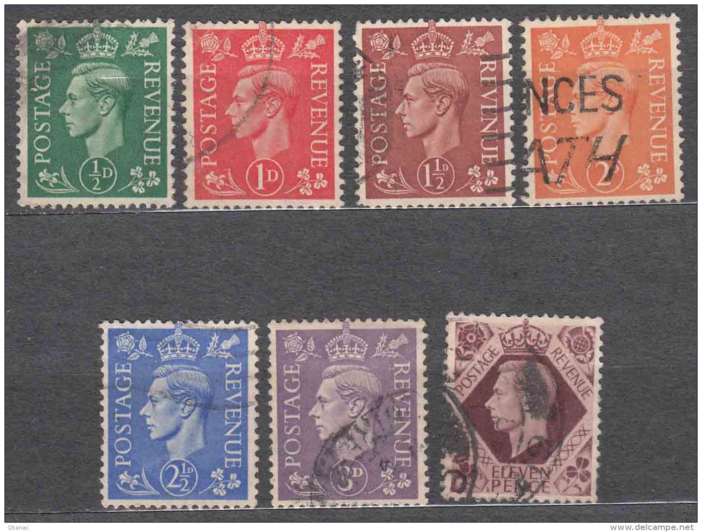 Great Britain 1941 Mi#221-227 Used - Usati