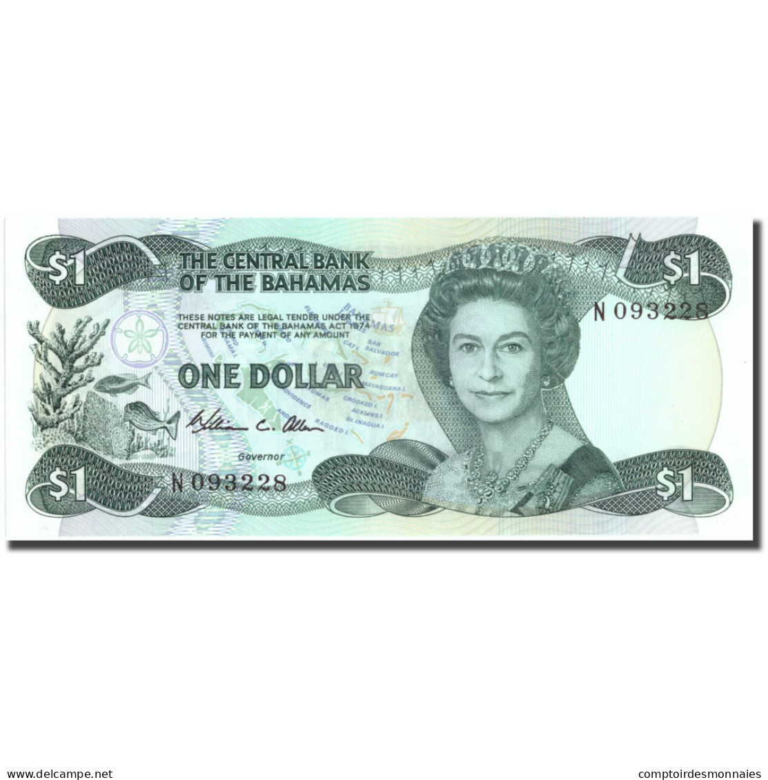 Billet, Bahamas, 1 Dollar, 1974, KM:43a, SPL+ - Bahamas