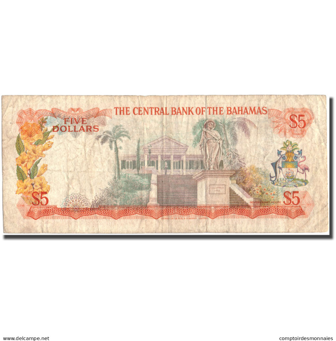 Billet, Bahamas, 5 Dollars, 1974, 1974, KM:37a, TB+ - Bahamas