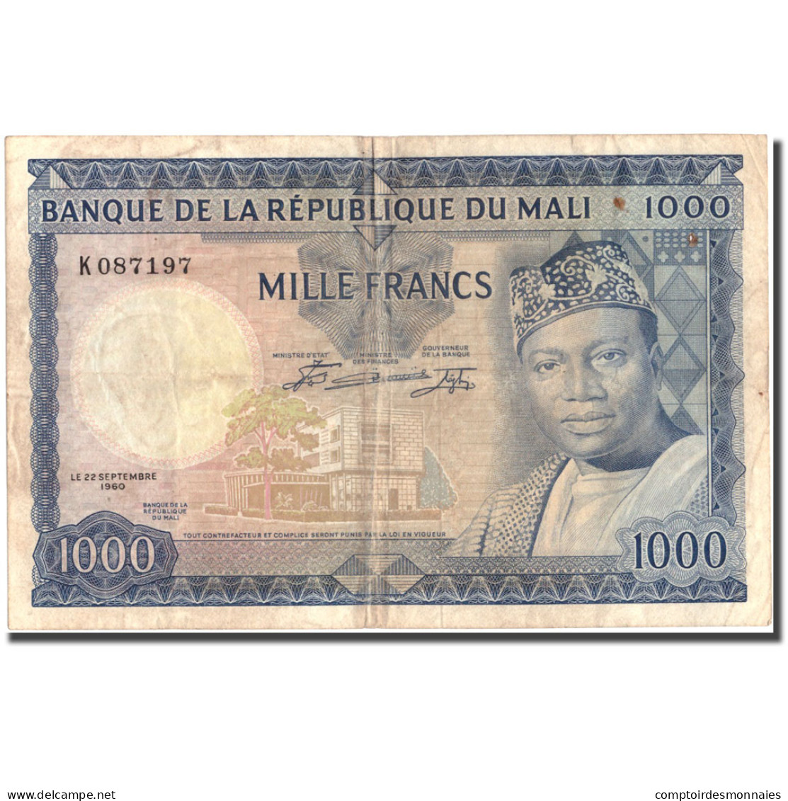 Billet, Mali, 1000 Francs, 1967, 1960-09-22, KM:9a, TB+ - Mali