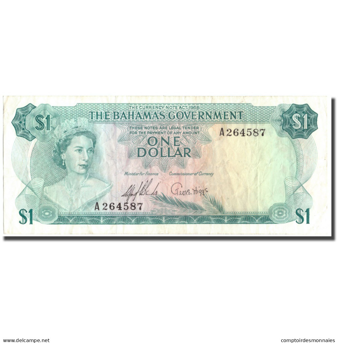 Billet, Bahamas, 1 Dollar, 1965, KM:18a, TTB - Bahamas