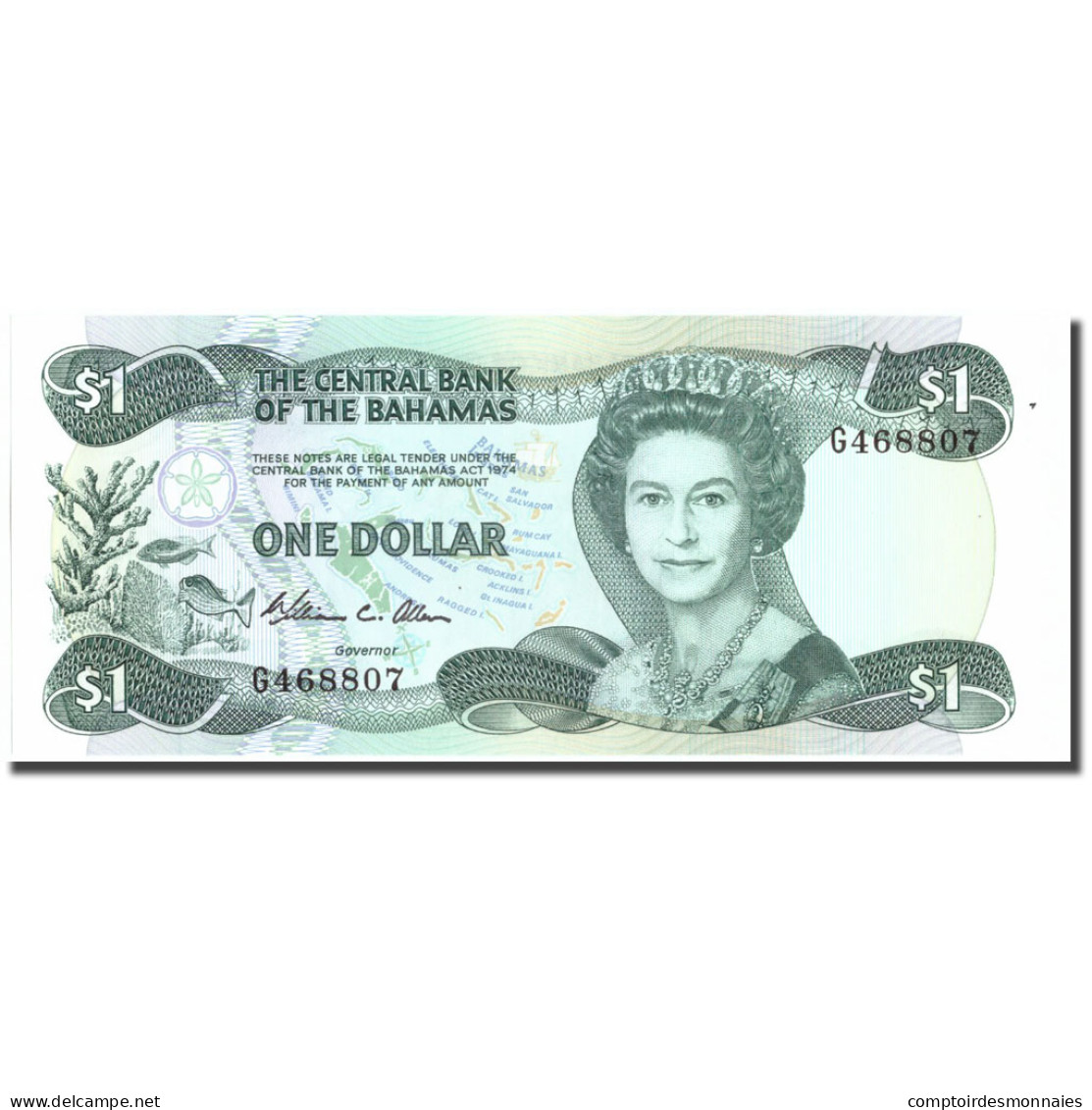 Billet, Bahamas, 1 Dollar, 1974, KM:43a, SPL - Bahama's