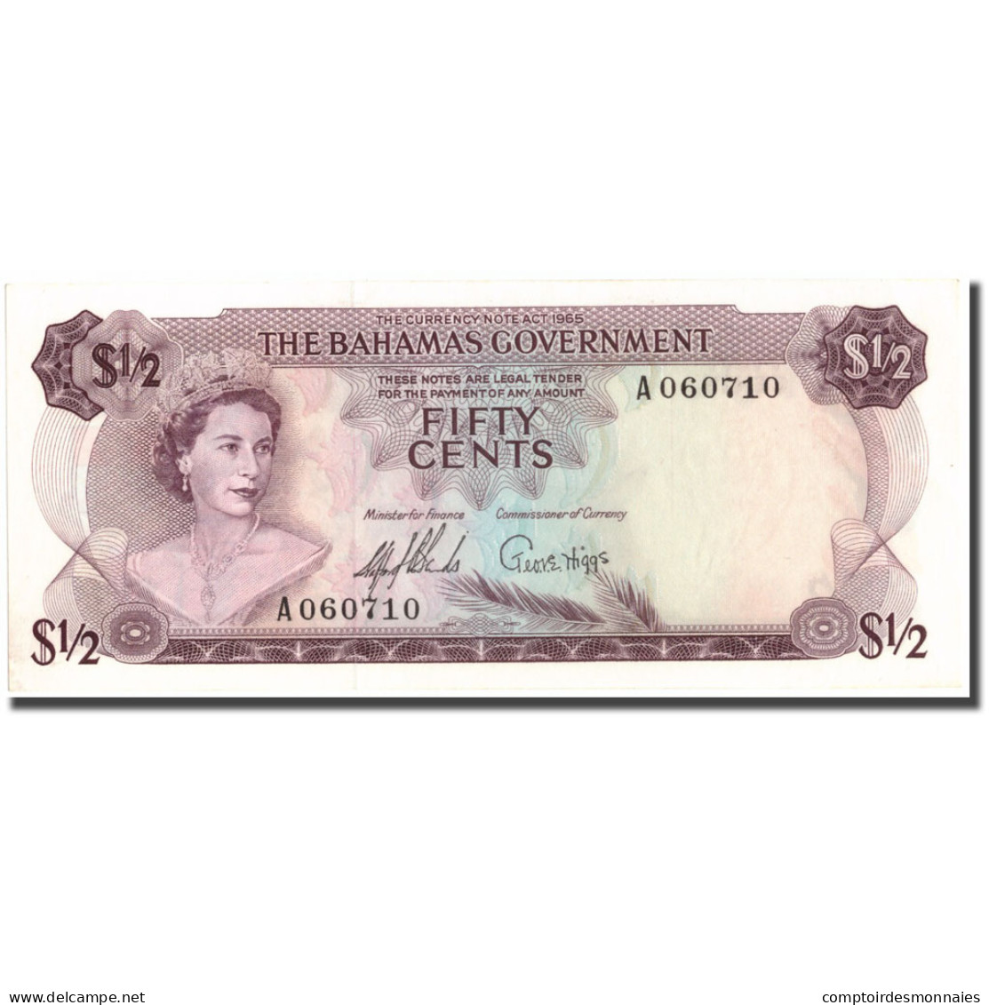 Billet, Bahamas, 1/2 Dollar, KM:17a, SUP+ - Bahamas