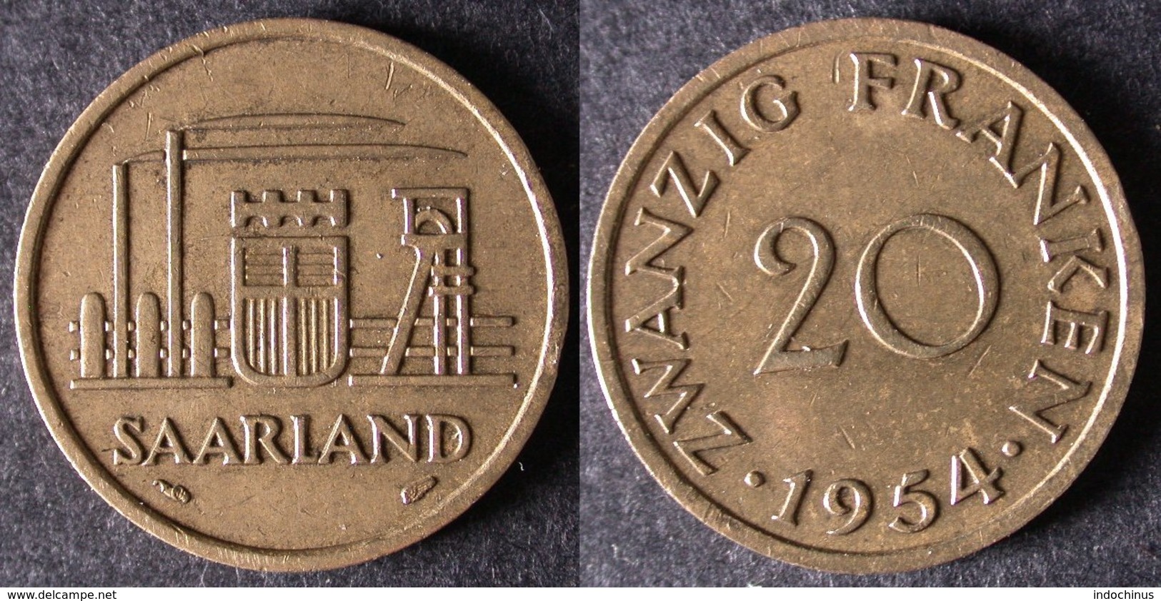 SARRE  20 Franken Ou Franc Sarrois 1954   SARRELAND Protectorat / Zone D'occupation Française En Allemagne   Port Offert - 20 Francos