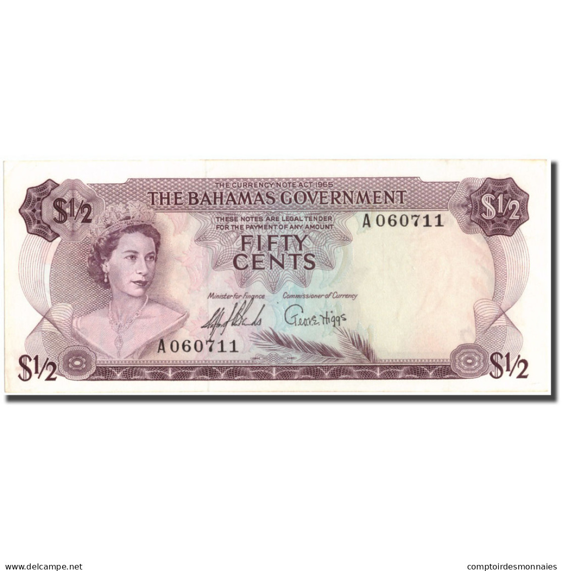 Billet, Bahamas, 1/2 Dollar, KM:17a, SUP - Bahamas