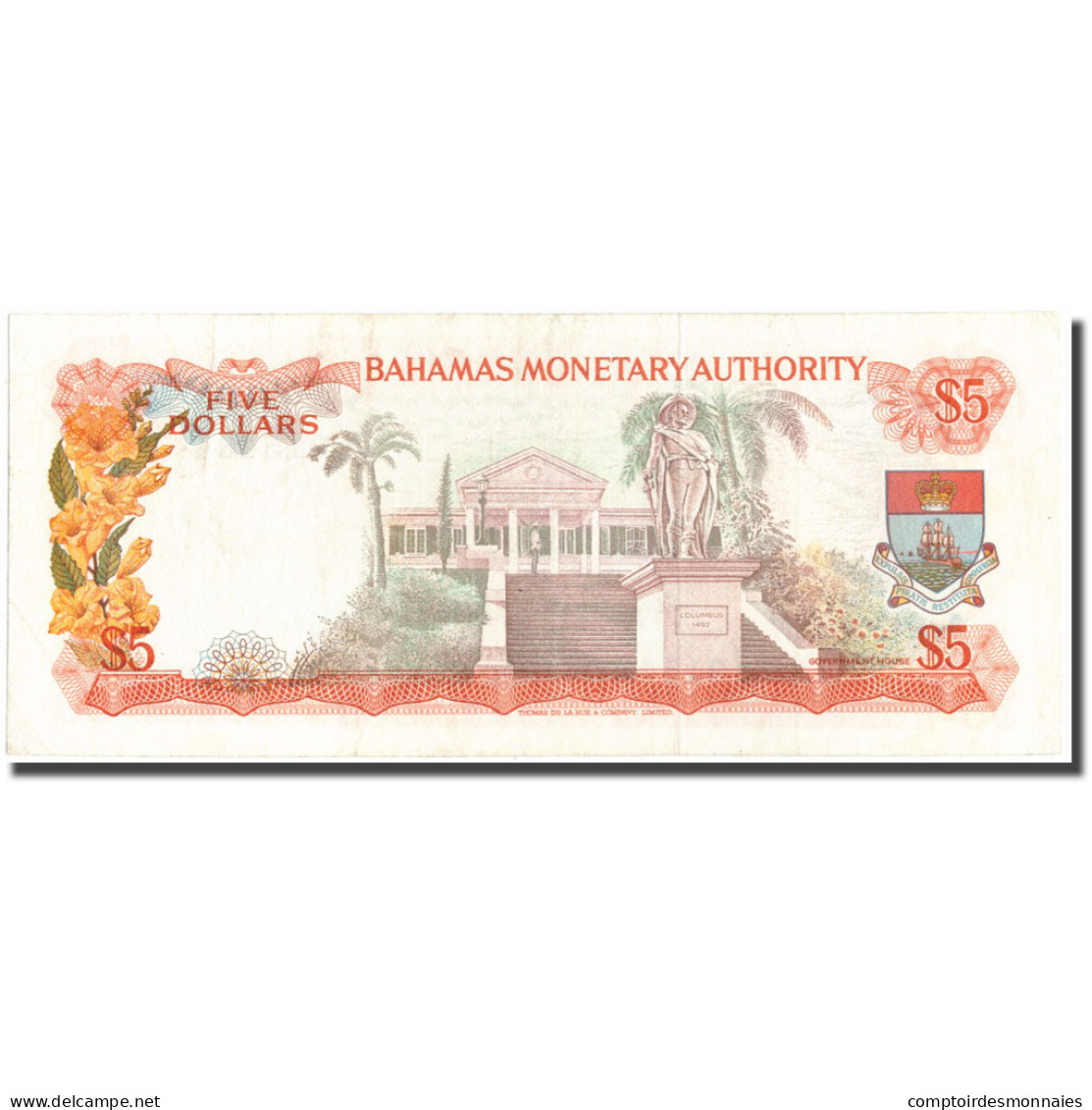 Billet, Bahamas, 5 Dollars, 1968, KM:29a, TTB+ - Bahamas