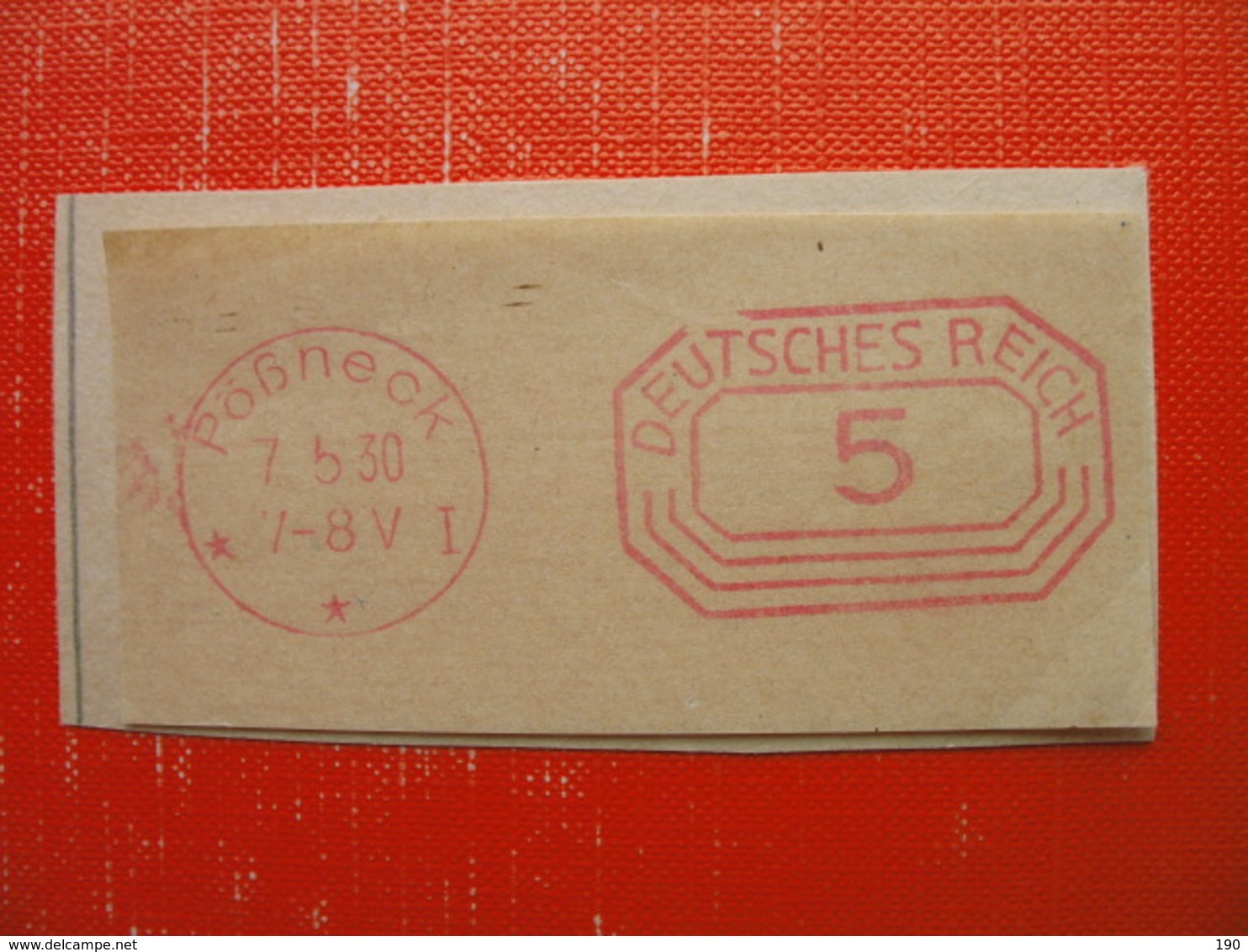 DEUTSCHES REICH-2 Machine Signs:Prossneck - Other & Unclassified