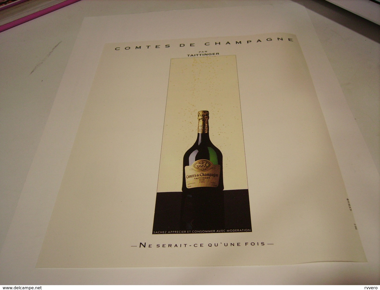 ANCIENNE PUBLICITE COMTES DE  CHAMPAGNE TAITTINGER 1986 - Alcohols