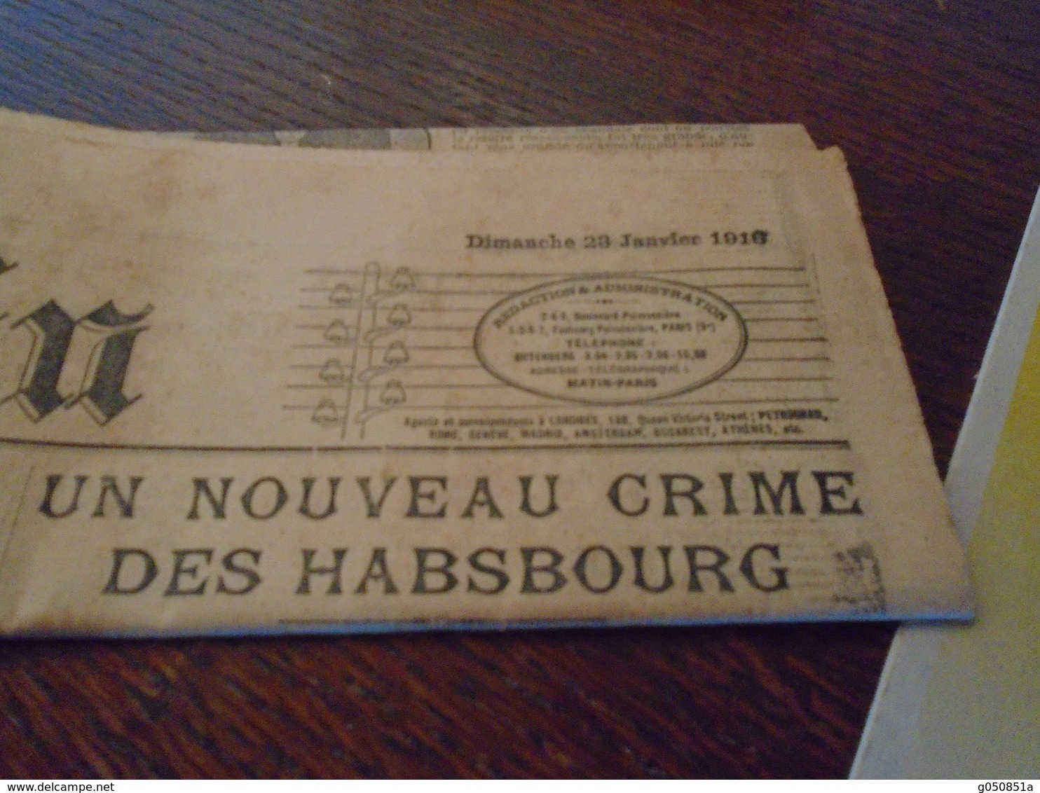 23/01/1916 - JOURNAL Le MATIN - EN PORT PAYE  De PARIS  Par FALLON Et MELECEY - (Ht SAONE ) T/BEAU - Zeitungsmarken (Streifbänder)